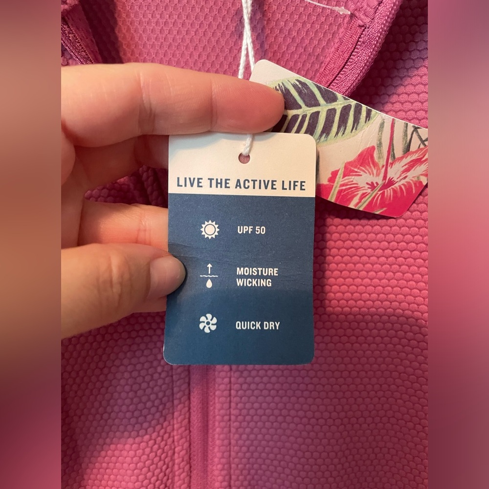 Tommy Bahamas Golf Jacket UPF 50 Quick Dry Zip Up Activewear Magenta - Picture 5 of 6